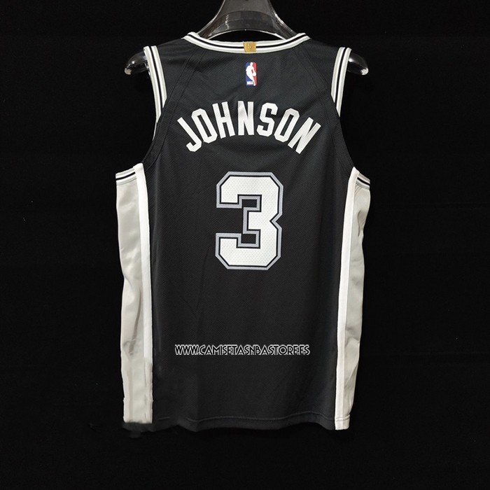 Keldon Johnson NO 3 Camiseta San Antonio Spurs Icon Autentico Negro